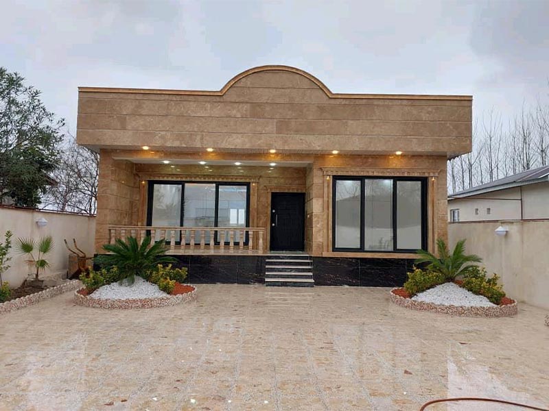 ویلاباغ نوساز نماسنگ محوطه سازی شده جنگلی