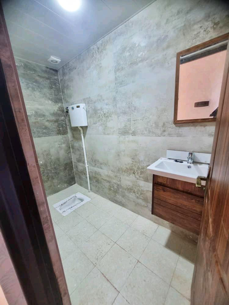 تصویر یک ویلای فلت روستایی که محوطه سازی شده و از چمن مصنوعی استفاده شده